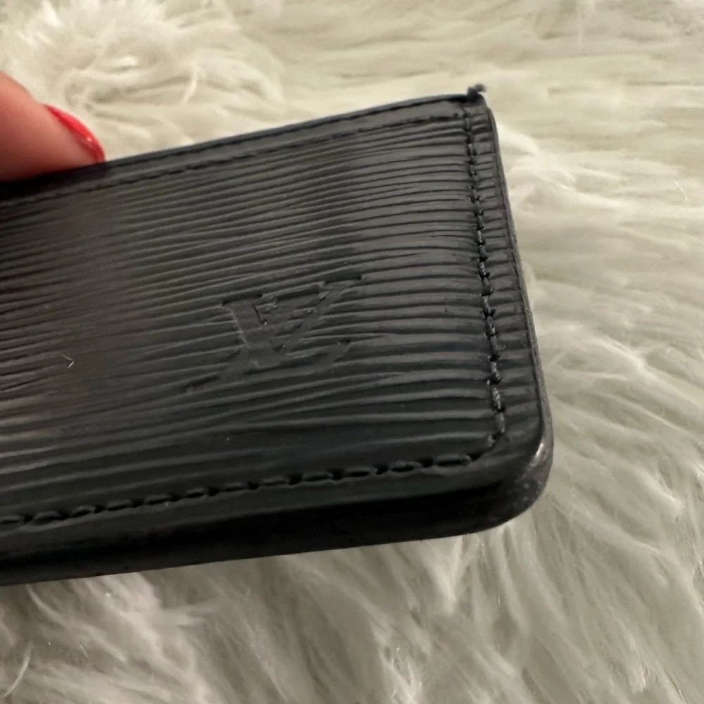 Authentic Louis‎ Vuitton Epi Leather NAVY Card Case Porte Carte Wallet